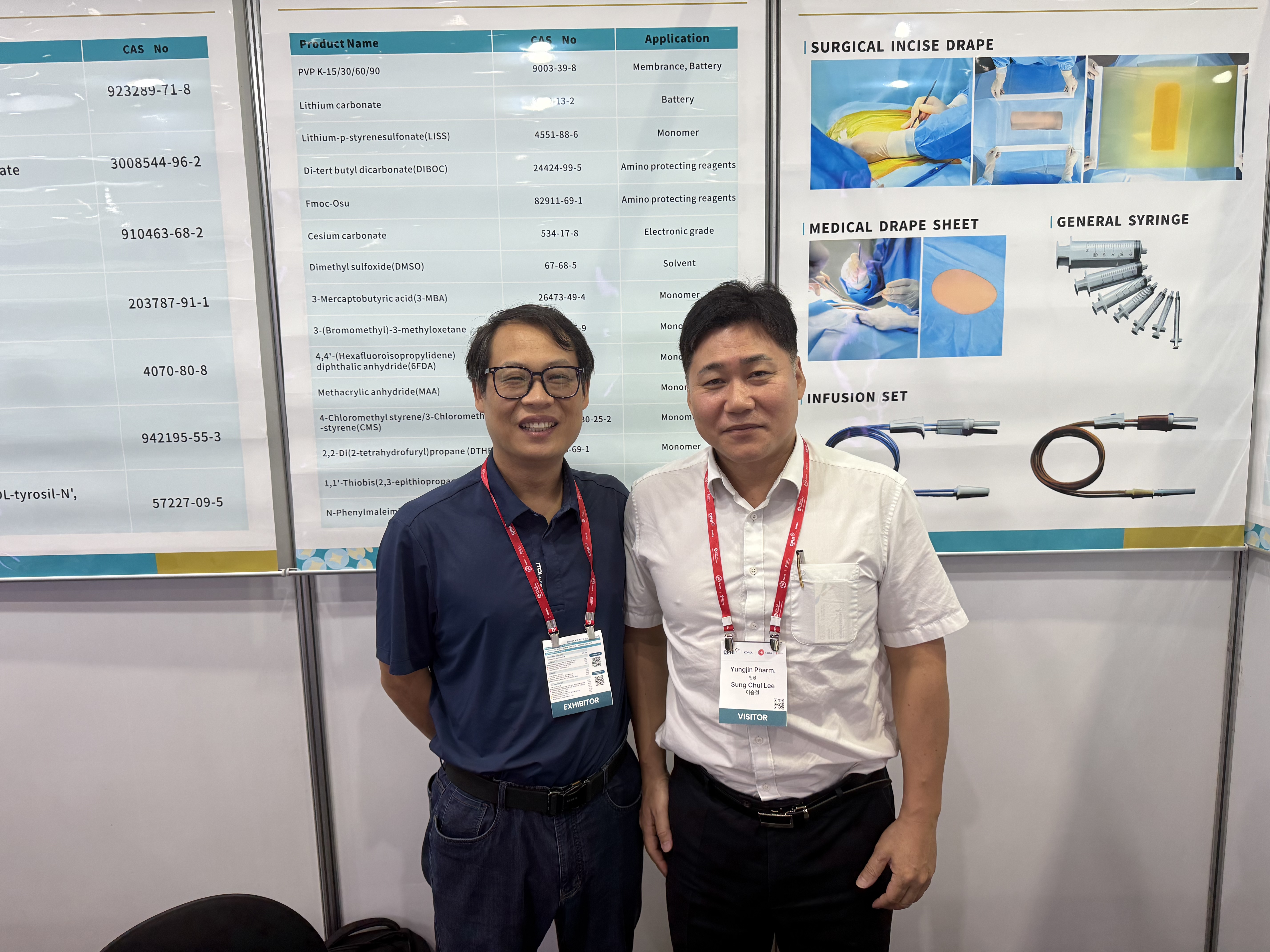 Loncom Pharmaceutical representatives discussing cooperation with partners at CPHI Korea 2026